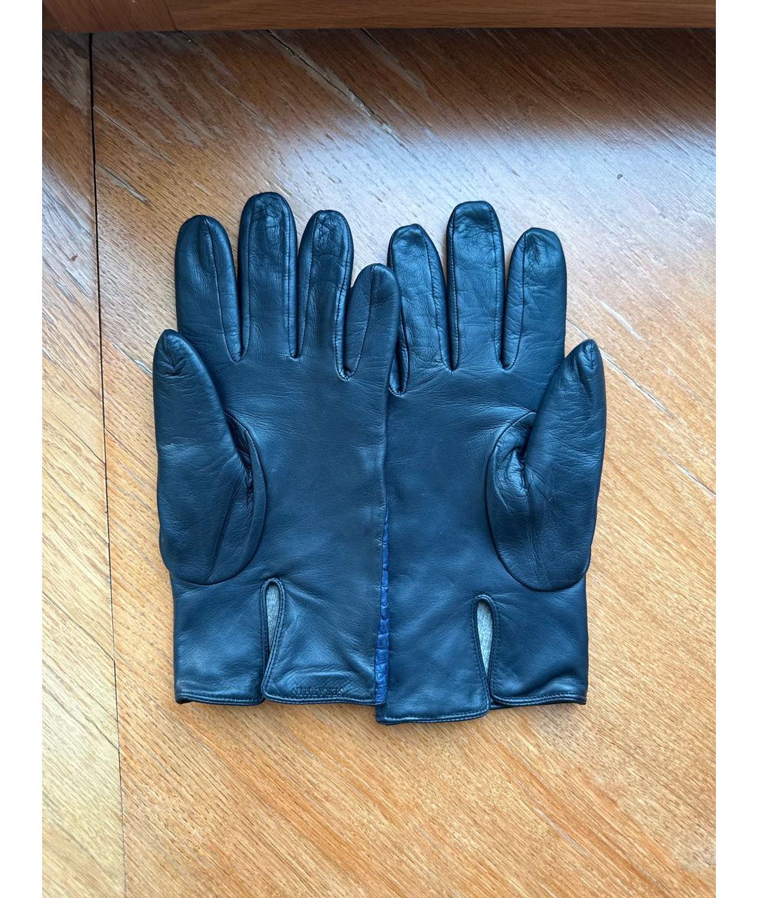 SERAPHIN Темно-синие кожаные перчатки, фото 2
