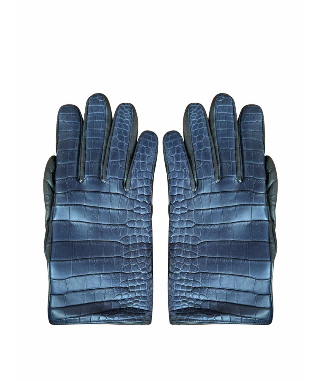 SERAPHIN Темно-синие кожаные перчатки, фото 1