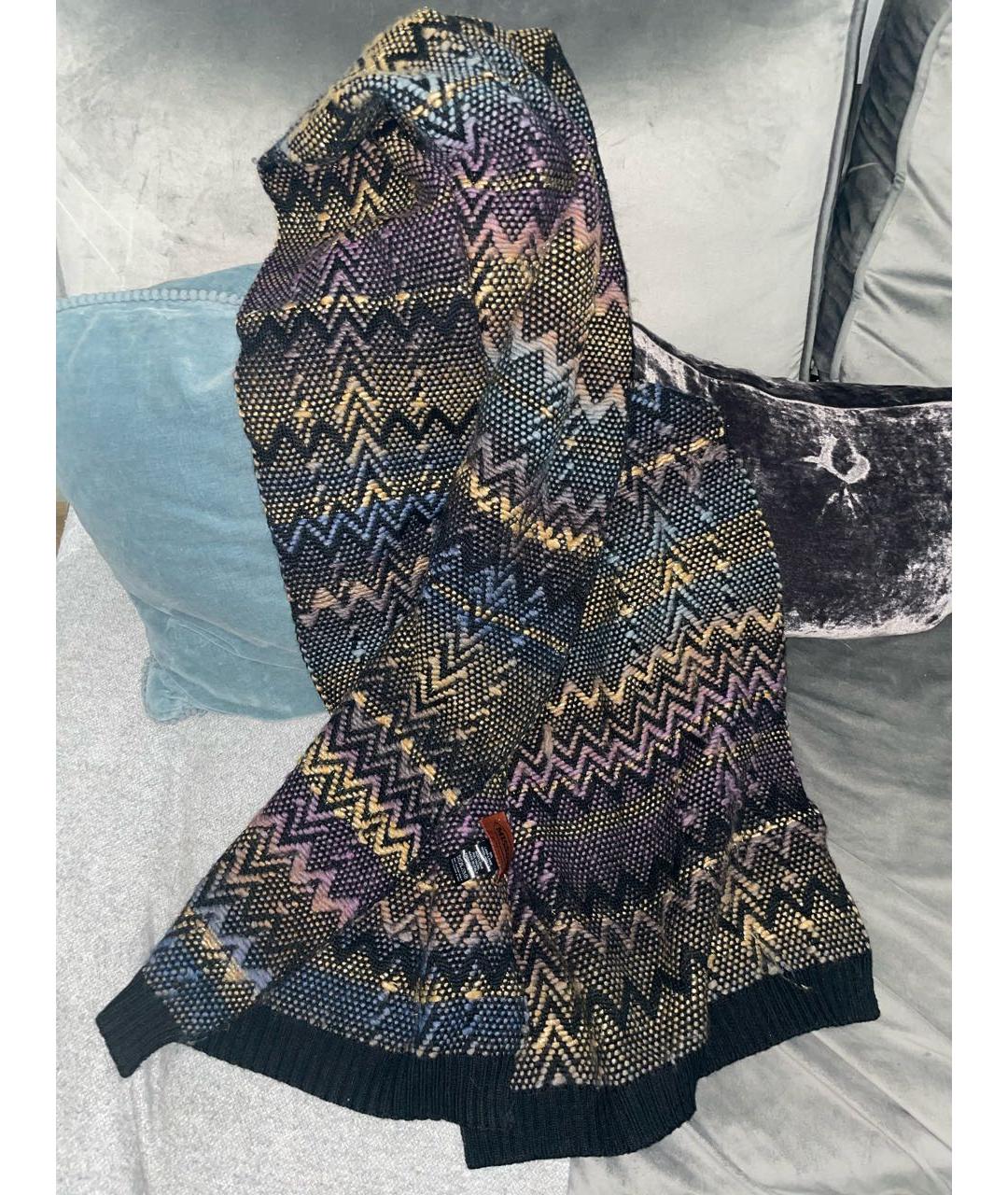 MISSONI Фиолетовый шерстяной шарф, фото 3