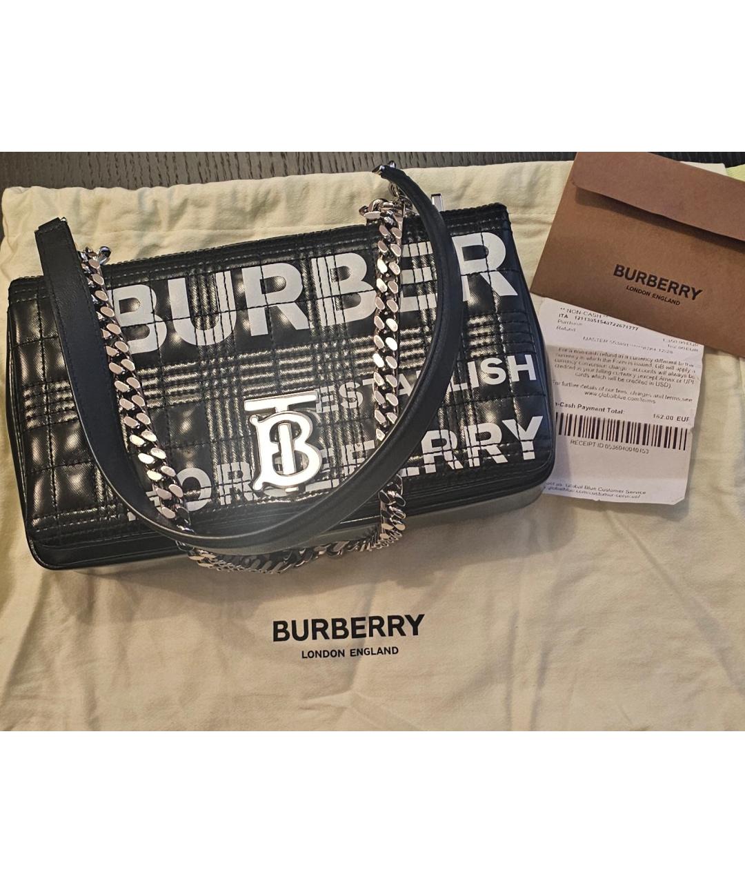 BURBERRY Черная кожаная сумка через плечо, фото 2