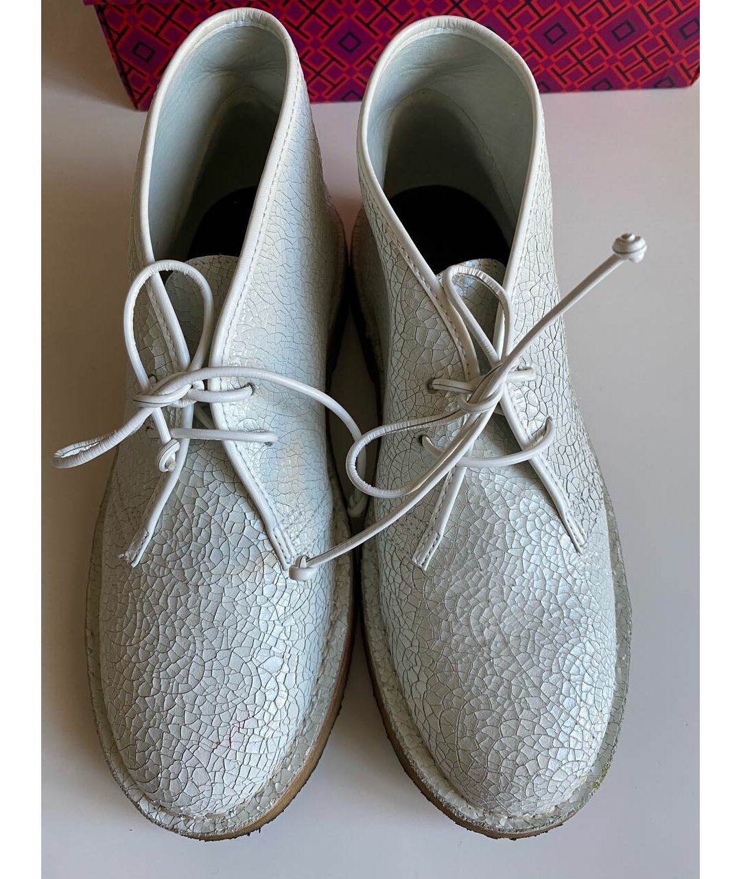 TORY BURCH Белые кожаные ботинки, фото 2
