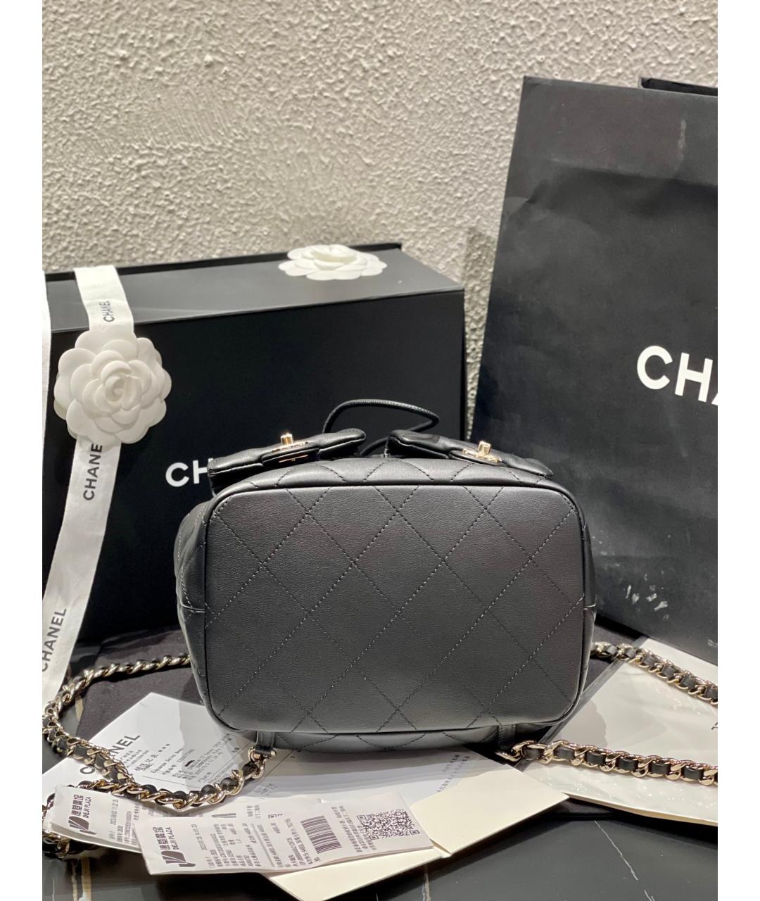 CHANEL Черный кожаный рюкзак, фото 6