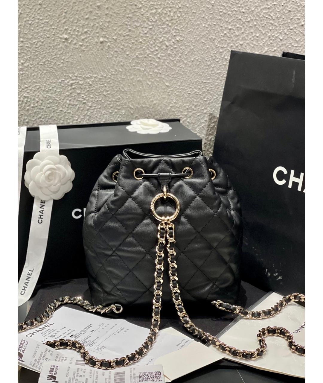 CHANEL Черный кожаный рюкзак, фото 4