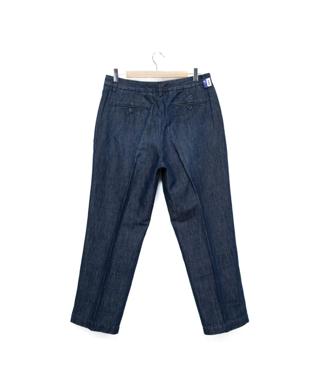 JACOB COHEN Темно-синие хлопко-леновые прямые джинсы, фото 4