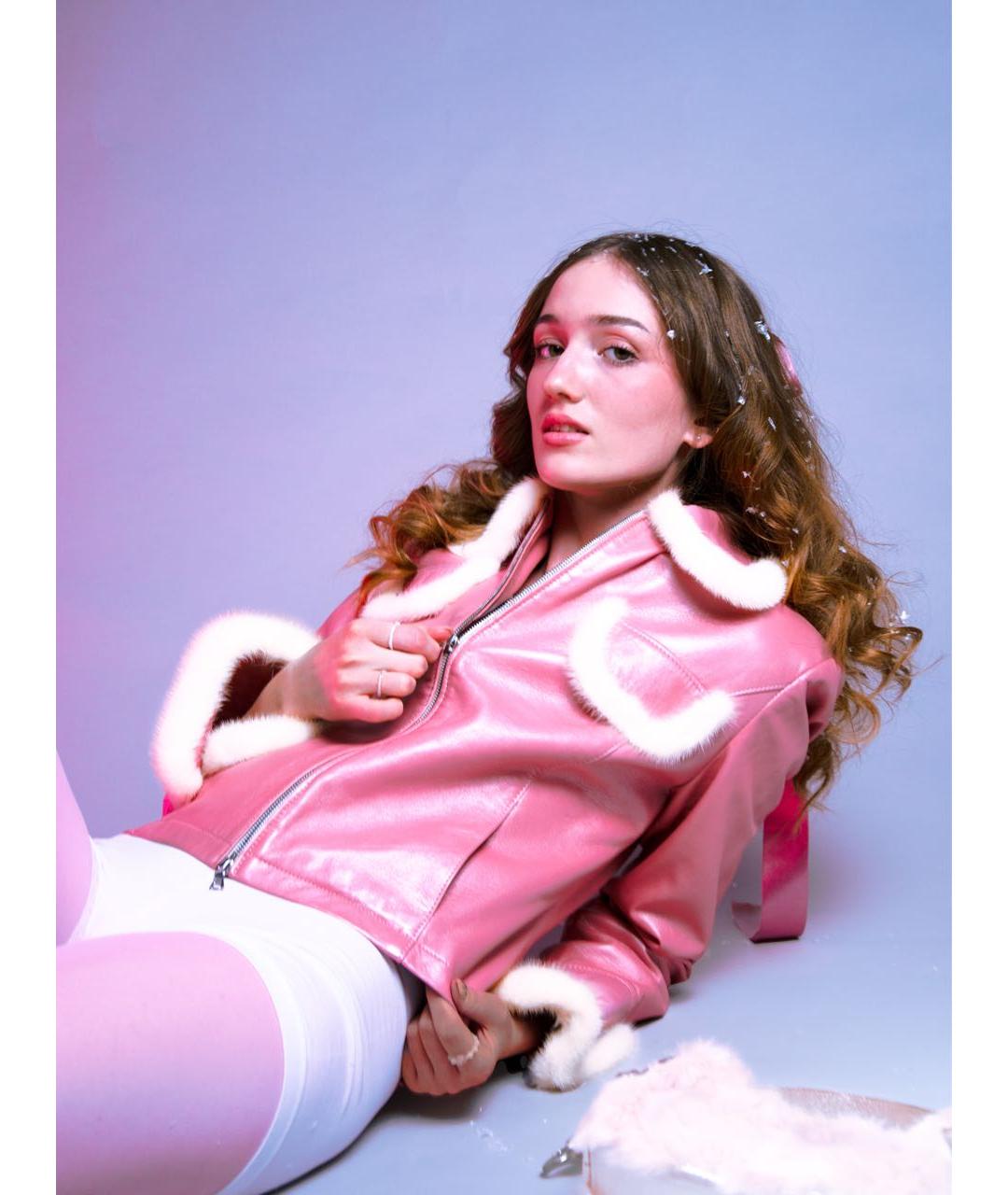 DOLCE&GABBANA Розовый кожаный жакет/пиджак, фото 5