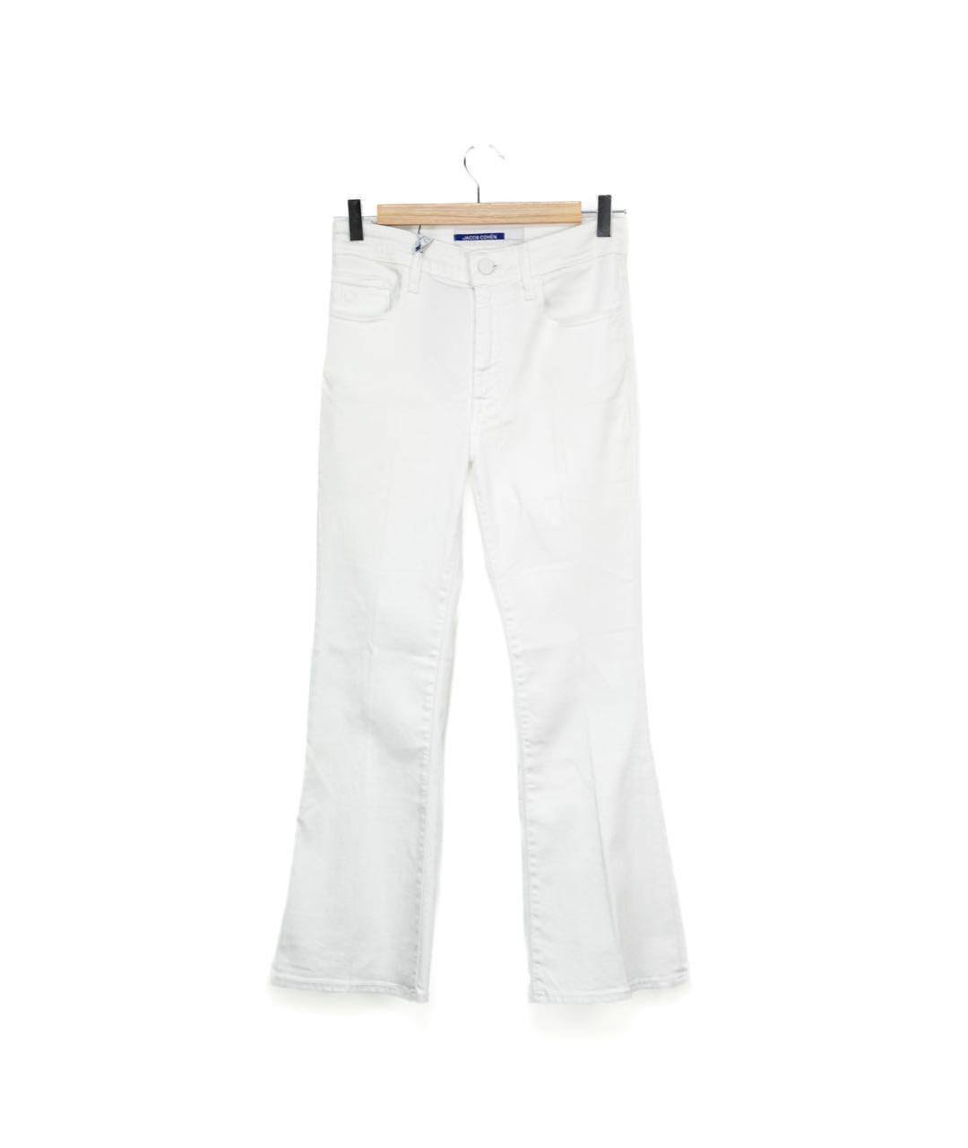 JACOB COHEN Белые хлопко-лиоцелловые джинсы клеш, фото 5