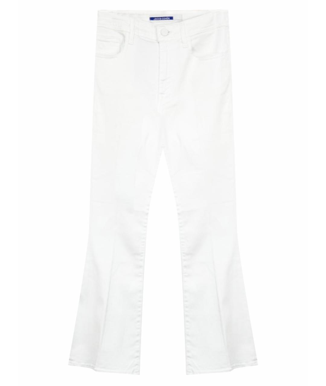 JACOB COHEN Белые хлопко-лиоцелловые джинсы клеш, фото 1