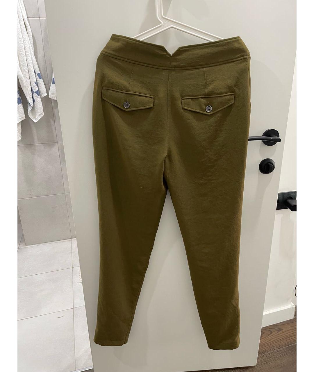 BURBERRY Хаки полиэстеровые брюки широкие, фото 2