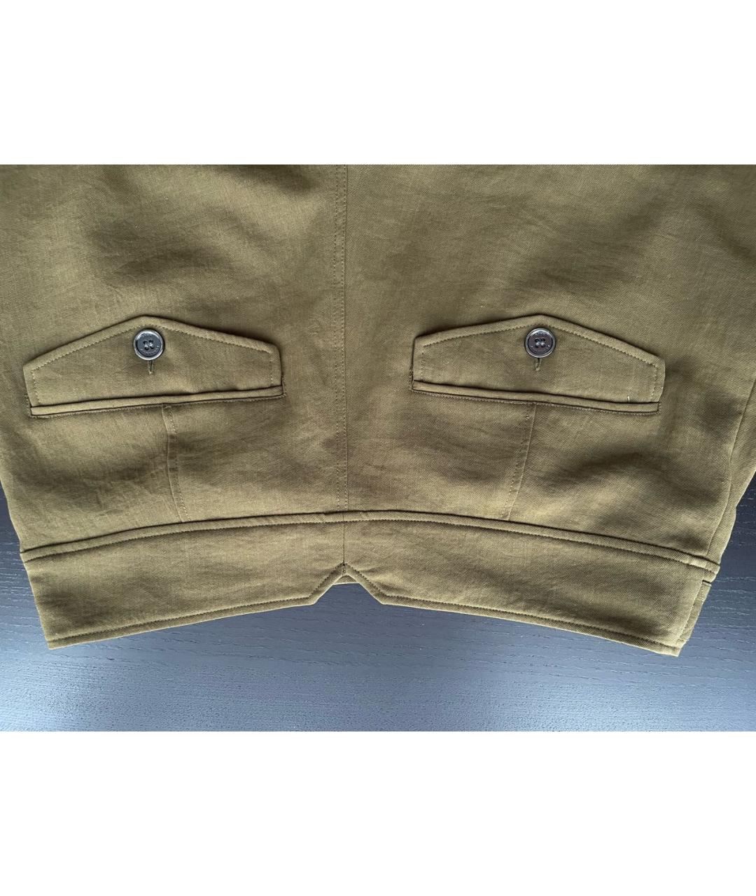 BURBERRY Хаки полиэстеровые брюки широкие, фото 4