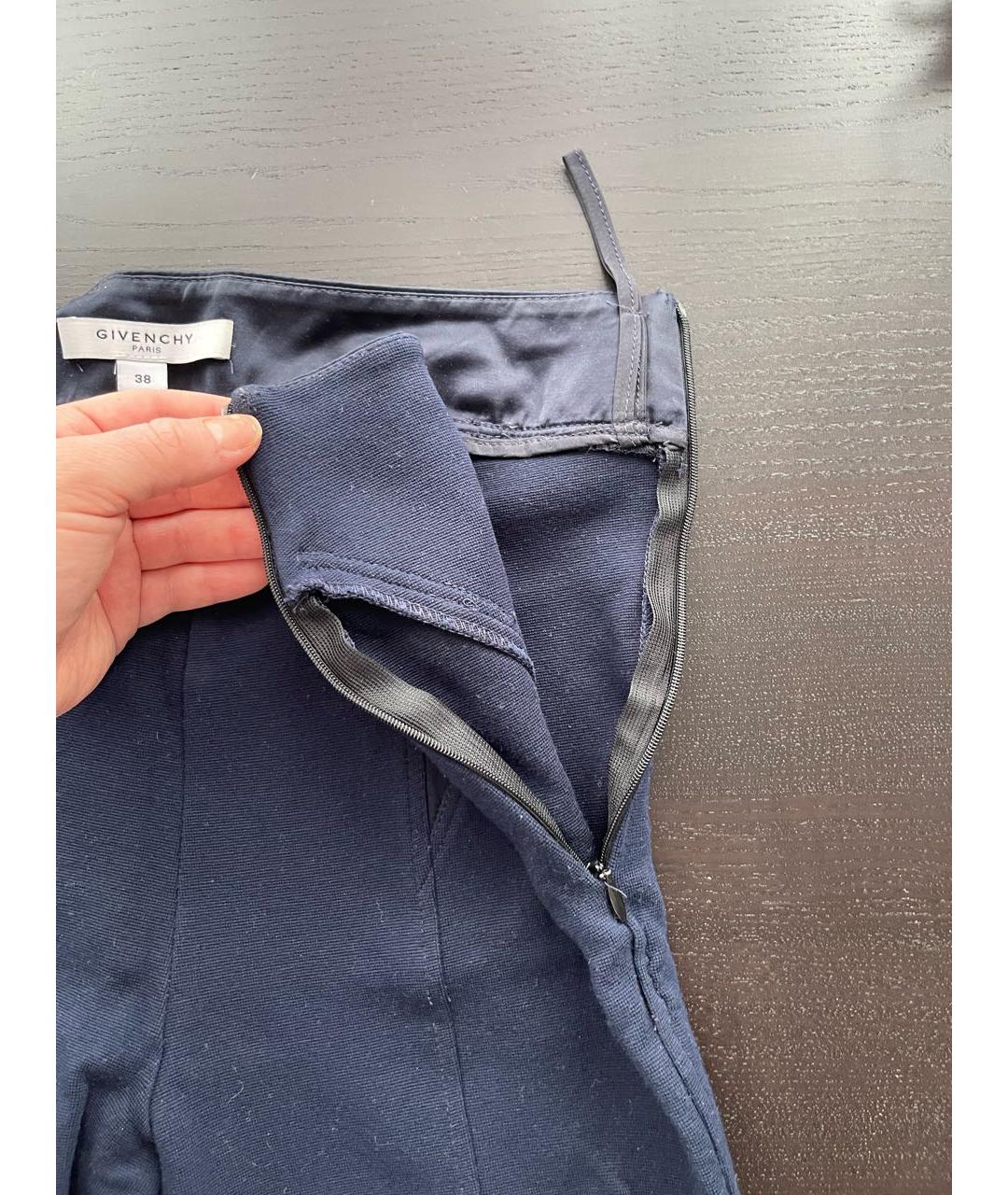 GIVENCHY Темно-синие хлопко-эластановые брюки узкие, фото 6