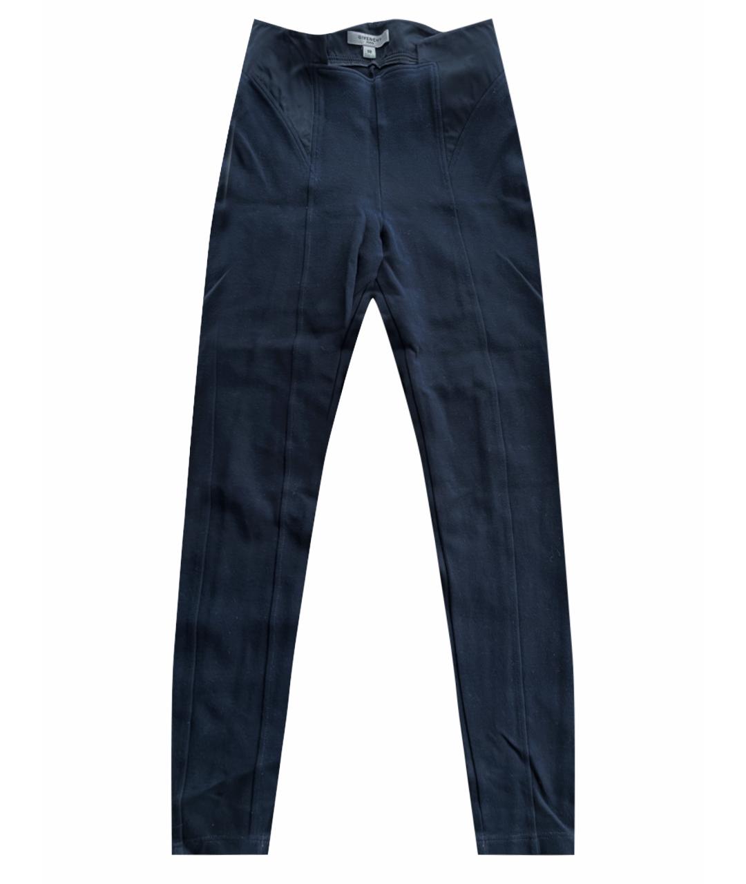 GIVENCHY Темно-синие хлопко-эластановые брюки узкие, фото 1