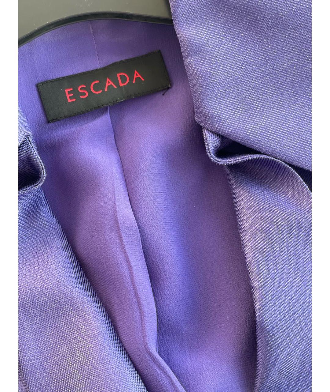 ESCADA Фиолетовый шелковый жакет/пиджак, фото 3