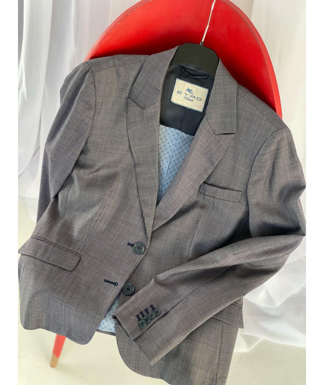 ETRO Серый шерстяной жакет/пиджак, фото 5