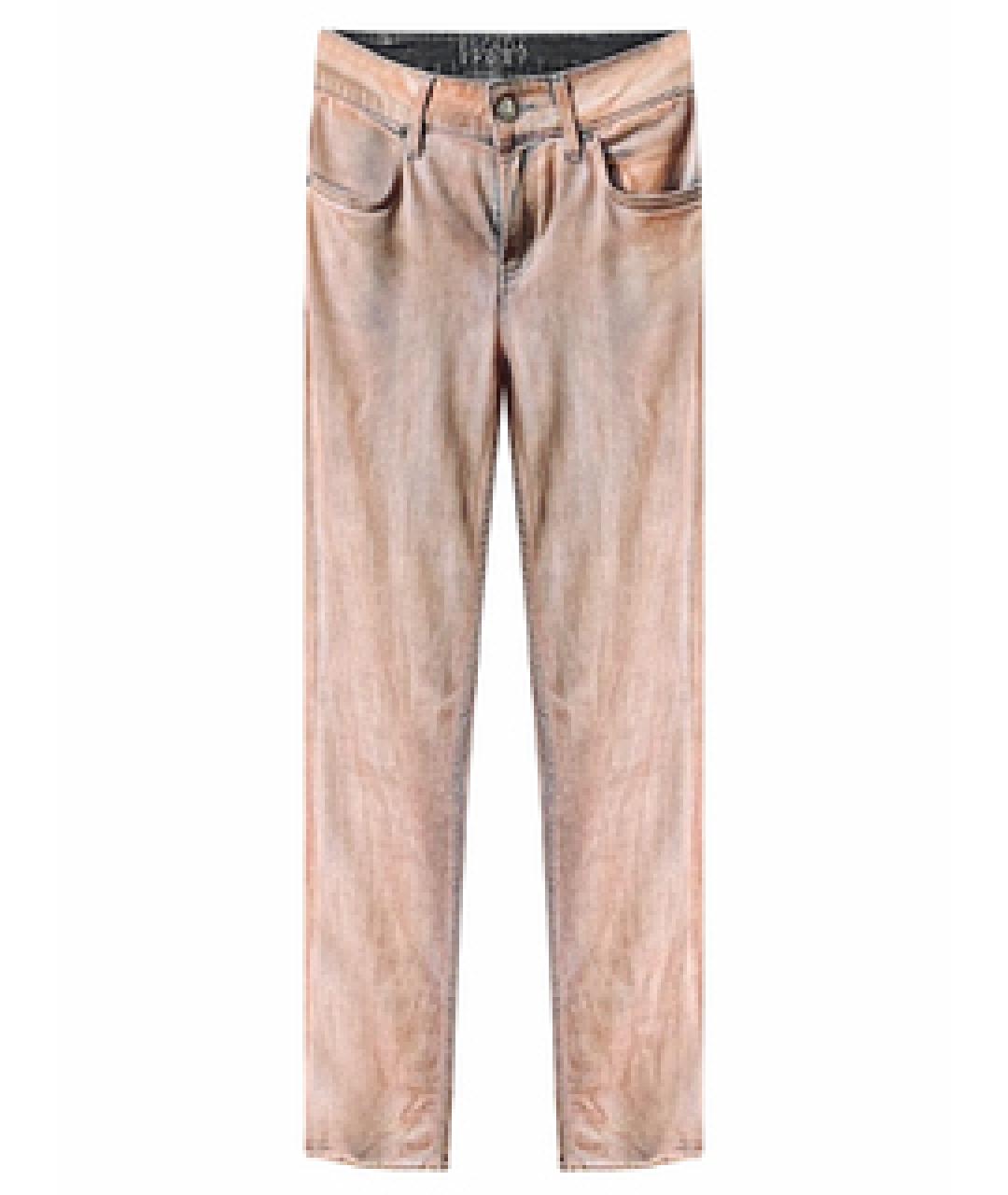 ESCADA Розовые хлопко-эластановые прямые джинсы, фото 1