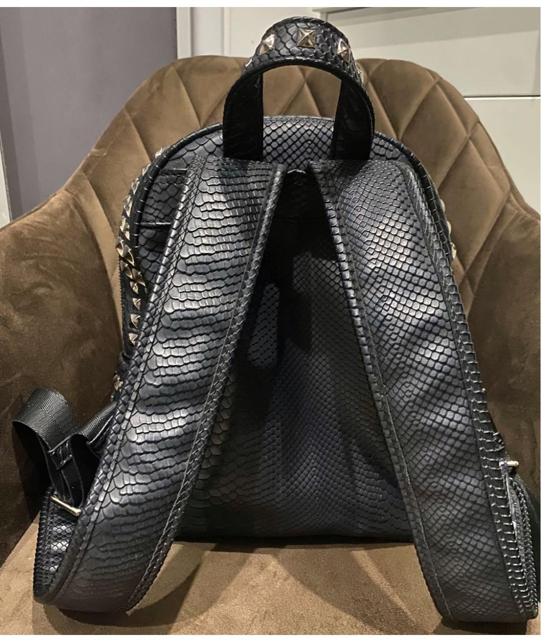 PHILIPP PLEIN Черный рюкзак из искусственной кожи, фото 3