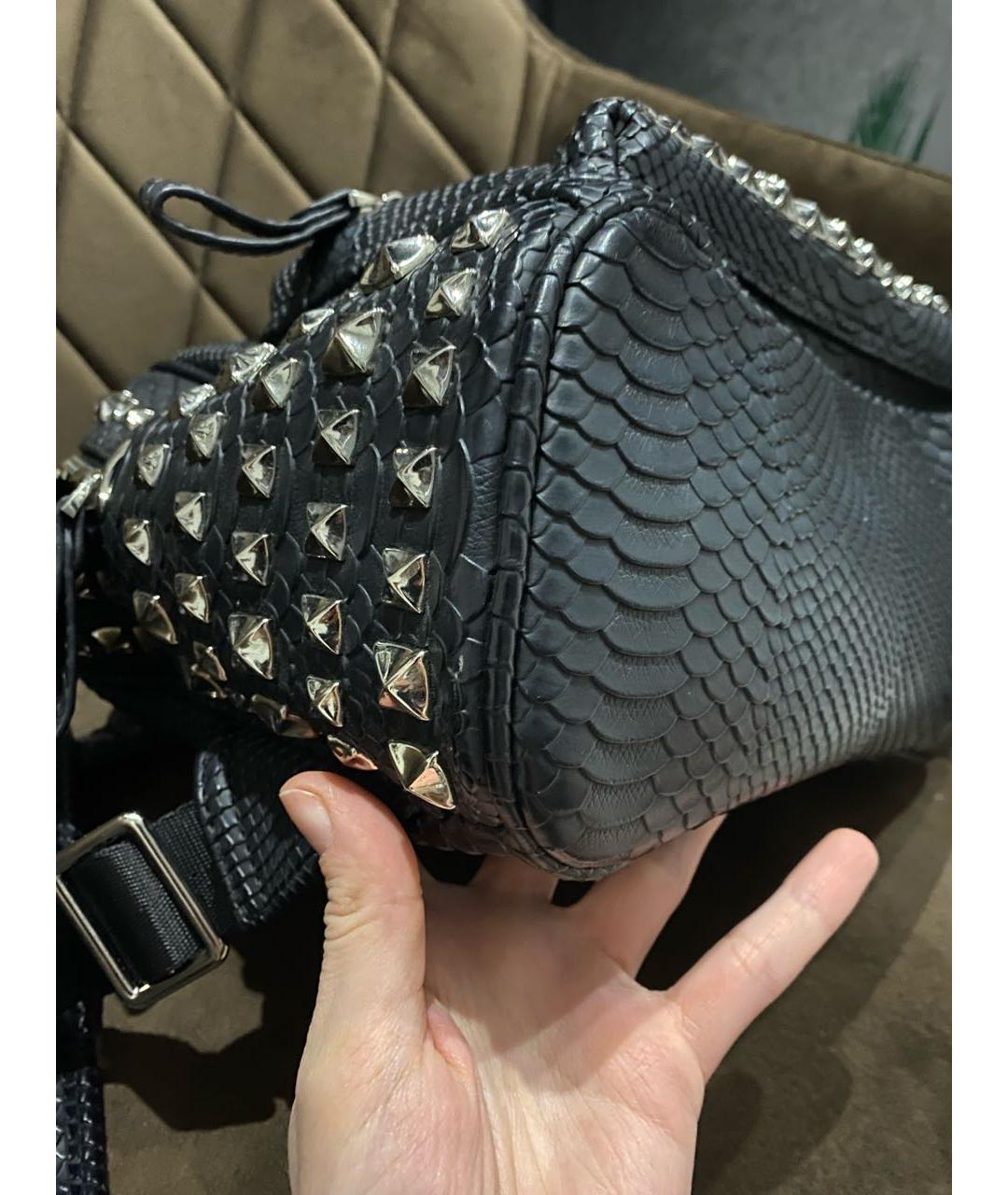 PHILIPP PLEIN Черный рюкзак из искусственной кожи, фото 7