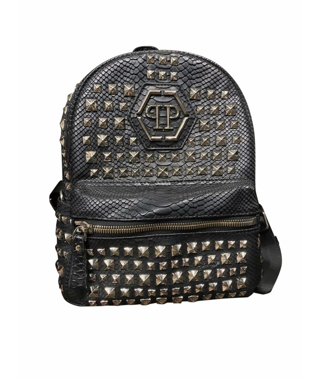 PHILIPP PLEIN Черный рюкзак из искусственной кожи, фото 1