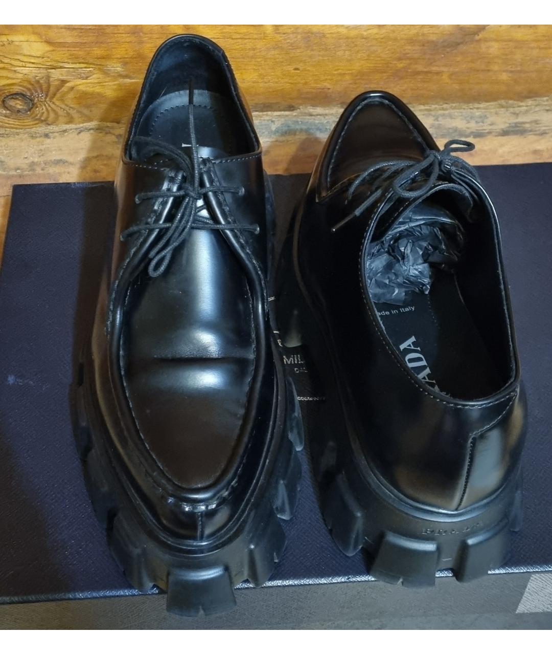 PRADA Черные кожаные туфли, фото 3