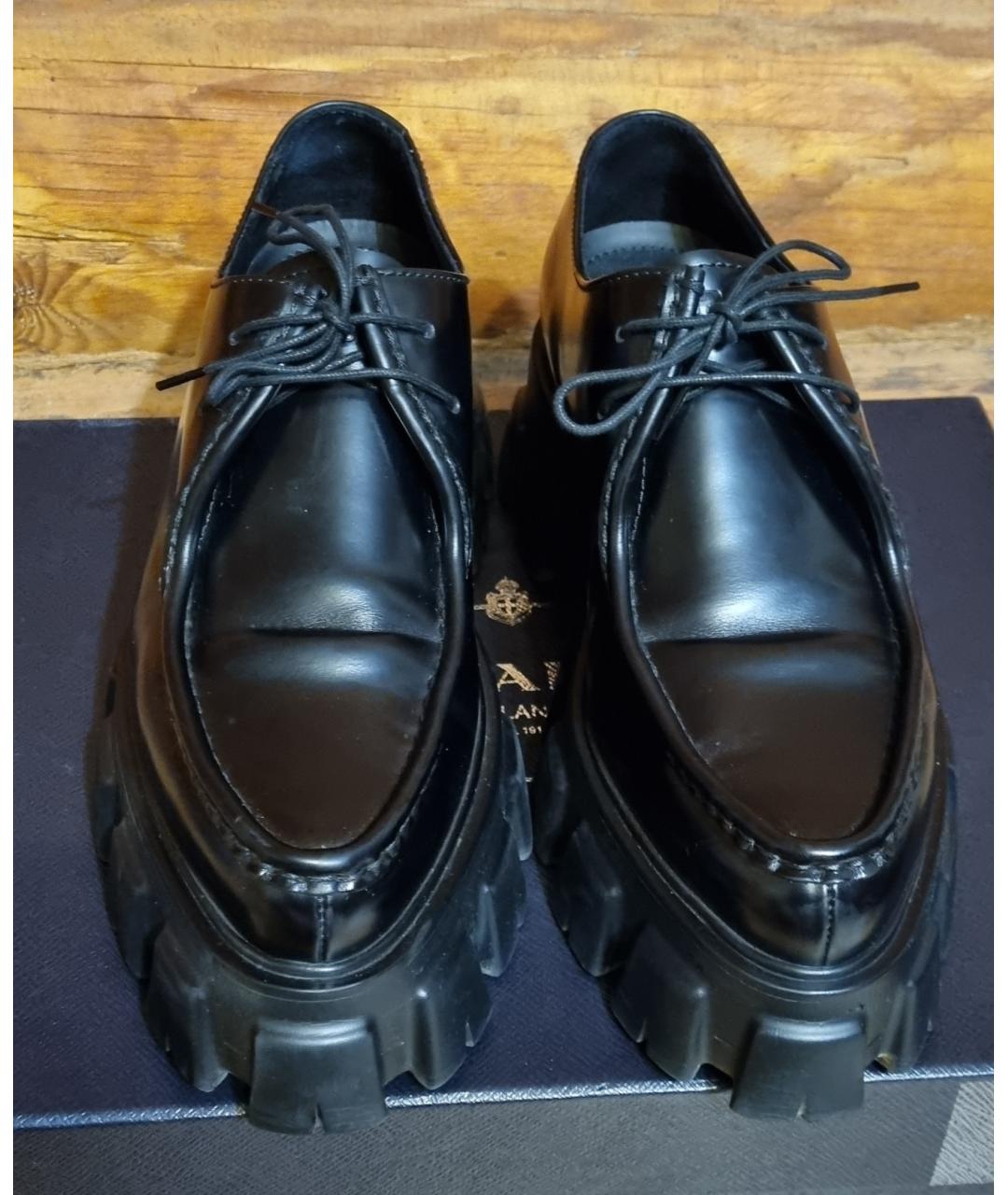 PRADA Черные кожаные туфли, фото 2