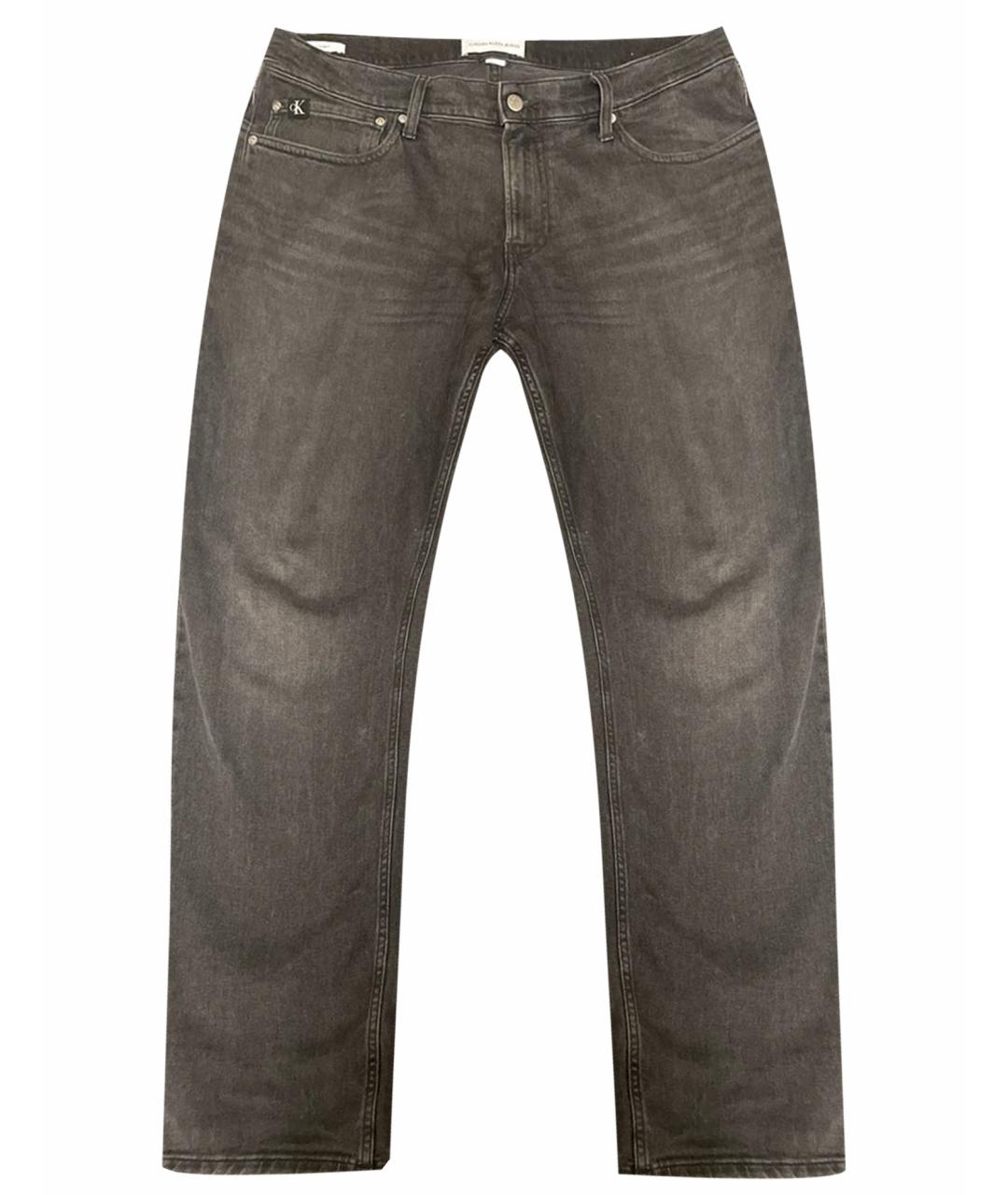 CALVIN KLEIN JEANS Серые хлопковые прямые джинсы, фото 1