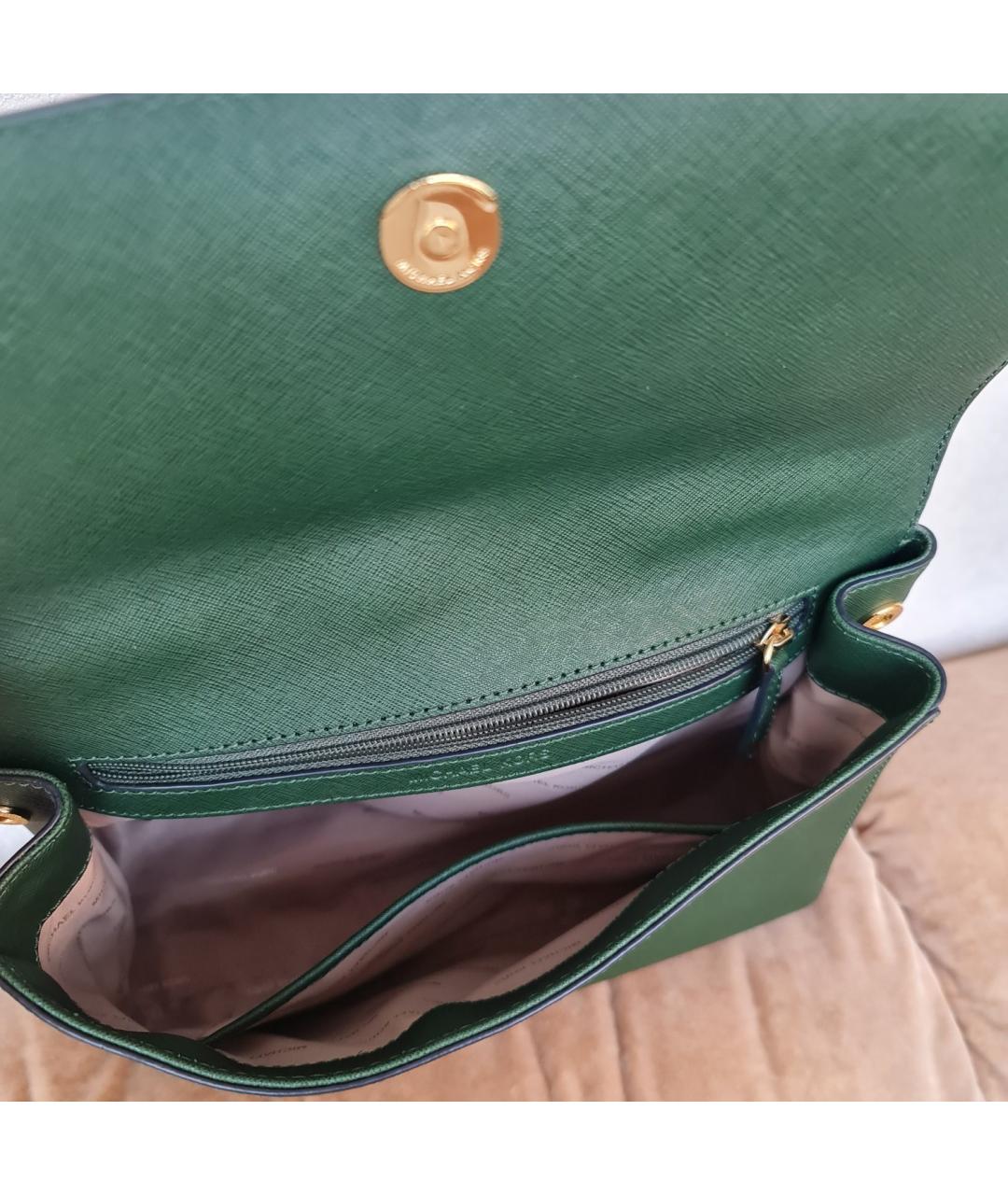 MICHAEL KORS Зеленая кожаная сумка с короткими ручками, фото 4