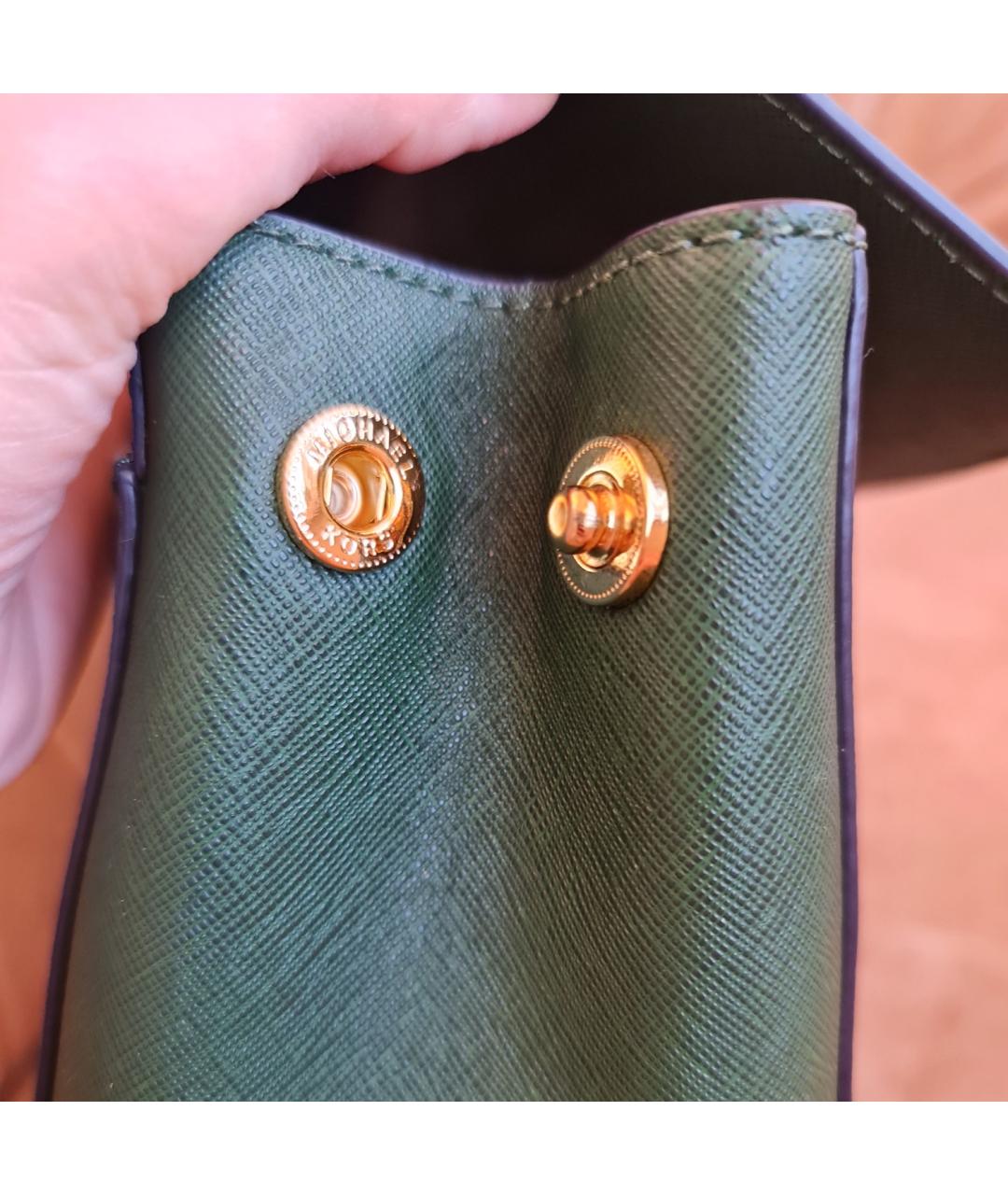 MICHAEL KORS Зеленая кожаная сумка с короткими ручками, фото 8