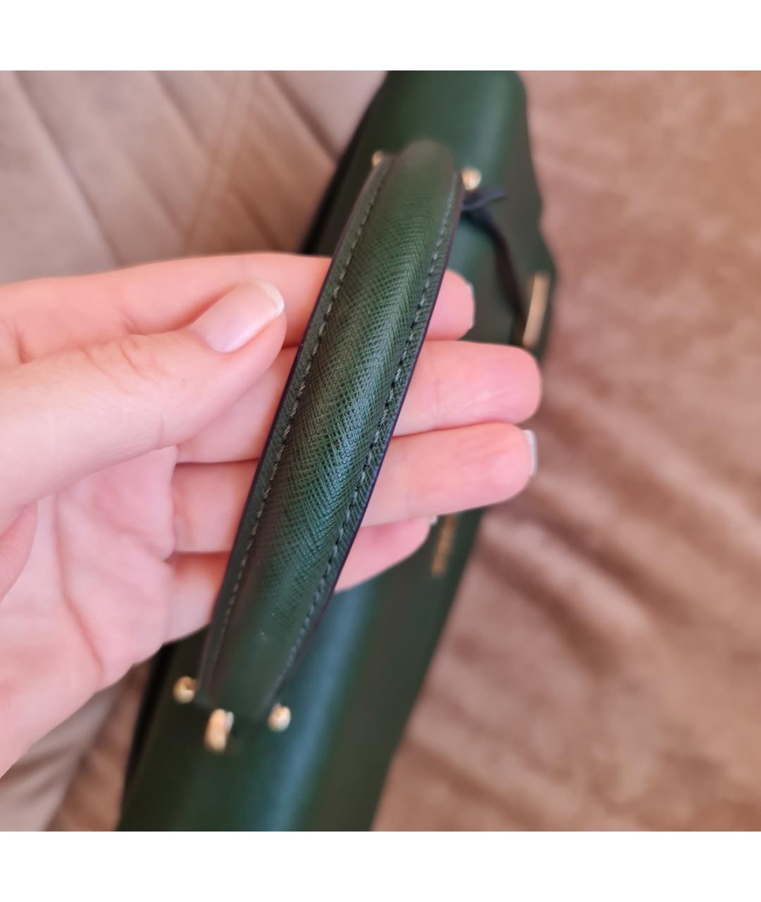 MICHAEL KORS Зеленая кожаная сумка с короткими ручками, фото 7