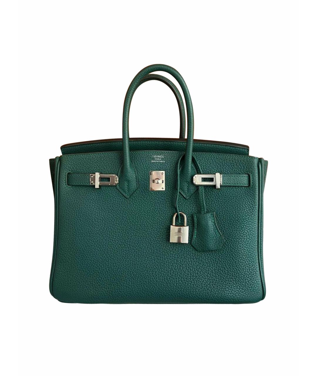 HERMES PRE-OWNED Зеленая кожаная сумка тоут, фото 1