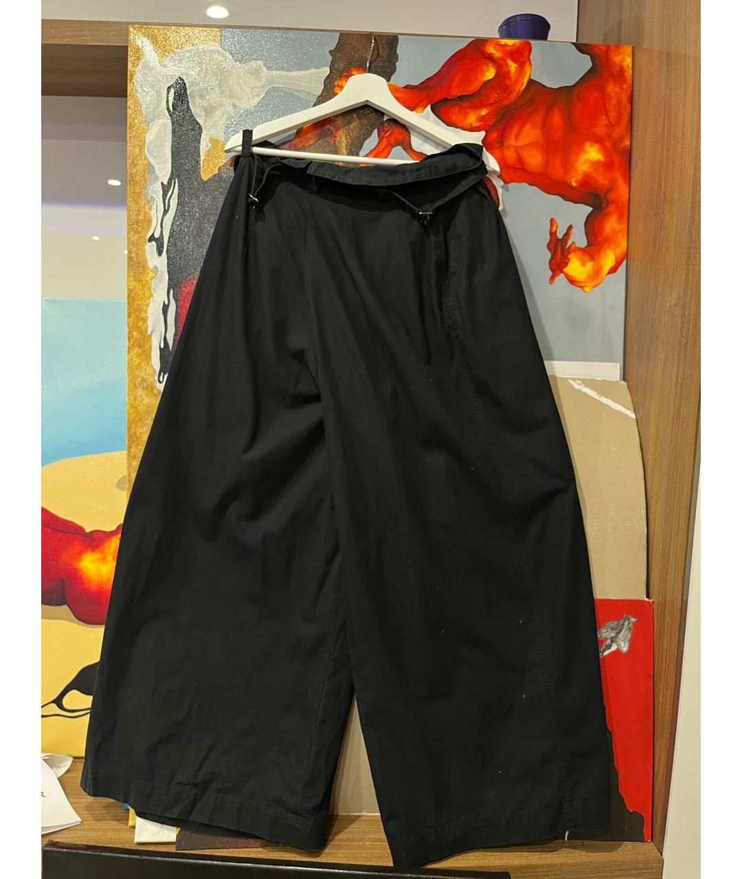 YOHJI YAMAMOTO Черные хлопковые брюки широкие, фото 2
