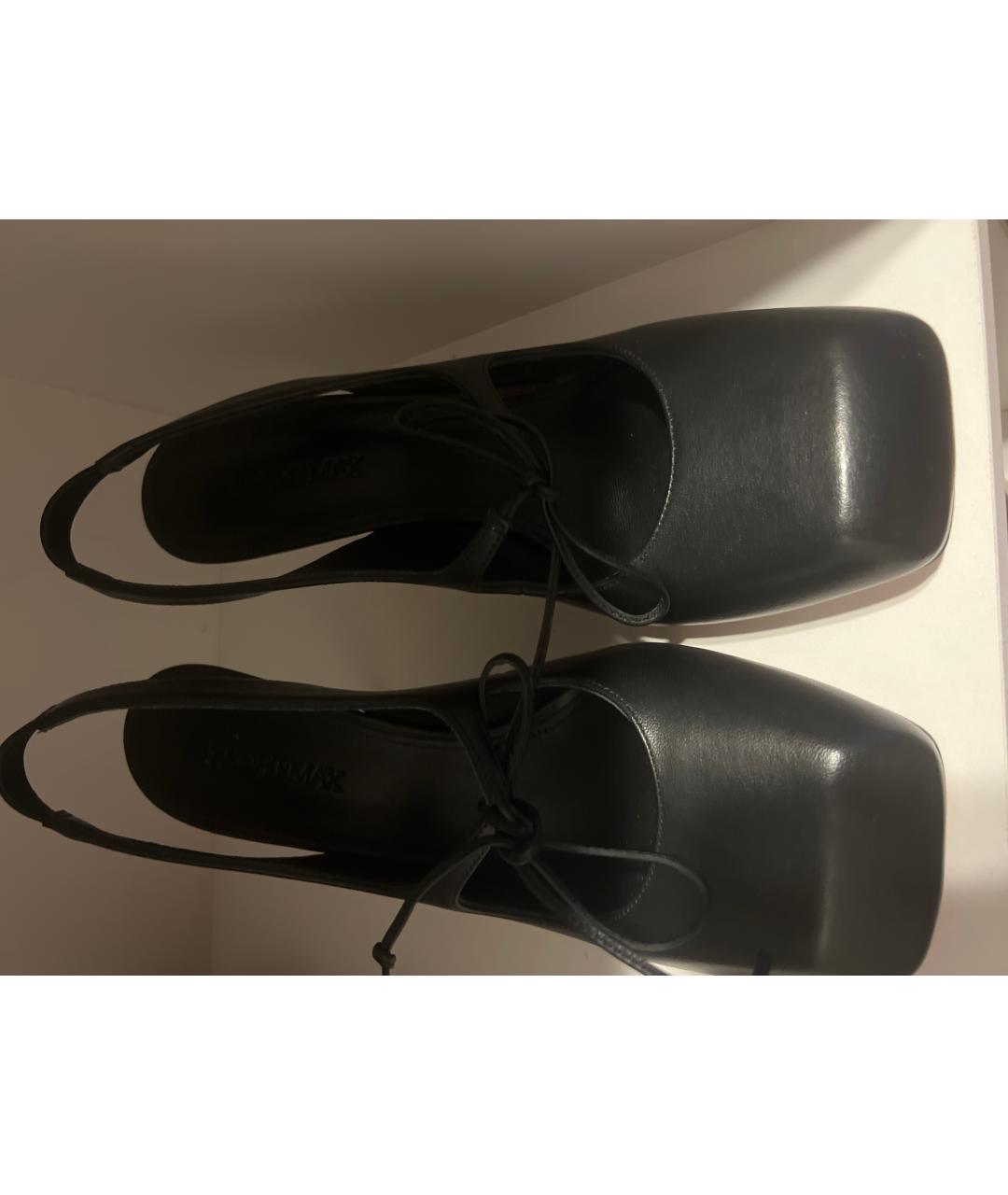 SPORTMAX Черные кожаные босоножки, фото 5