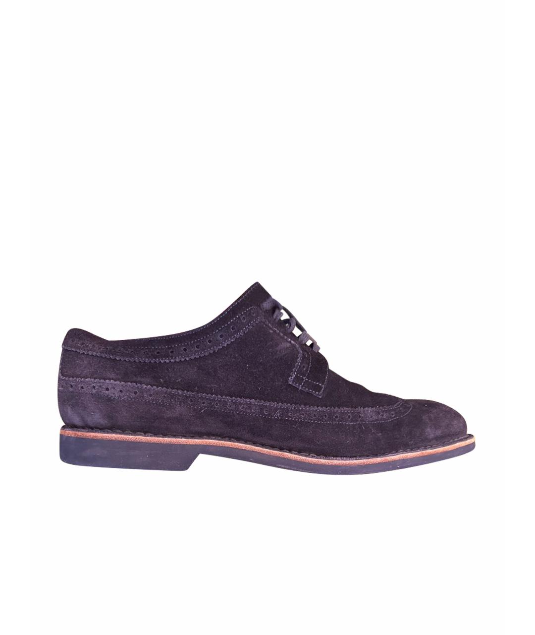 LOUIS VUITTON Темно-синие замшевые низкие ботинки, фото 1