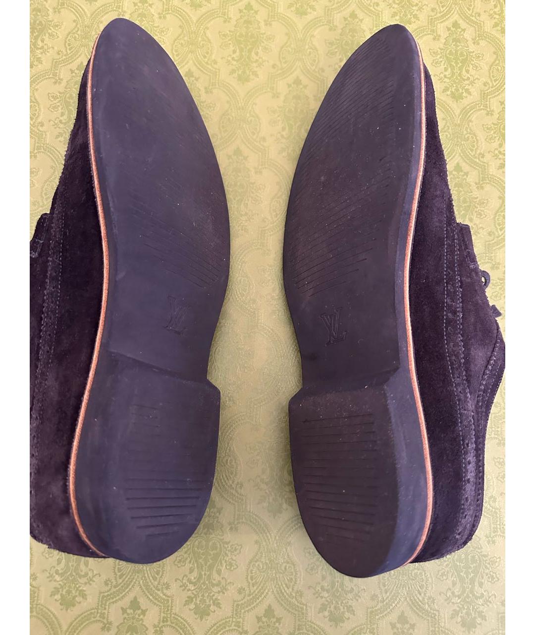 LOUIS VUITTON Темно-синие замшевые низкие ботинки, фото 4