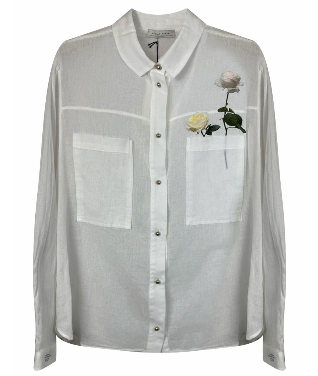 ANGELO MARANI Белая хлопковая рубашка, фото 1