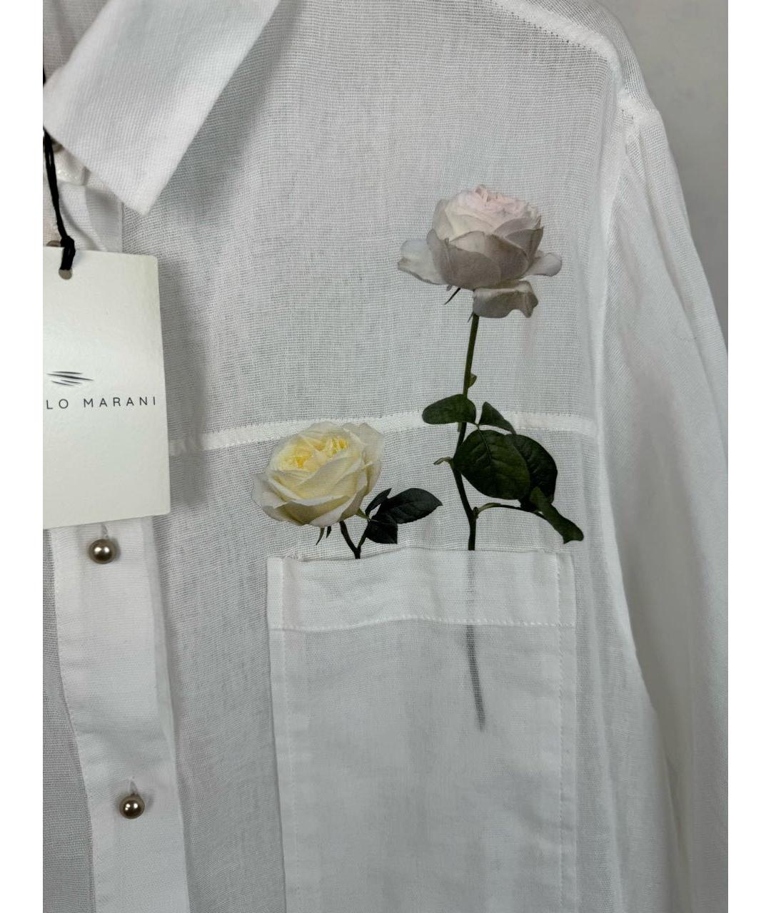 ANGELO MARANI Белая хлопковая рубашка, фото 4