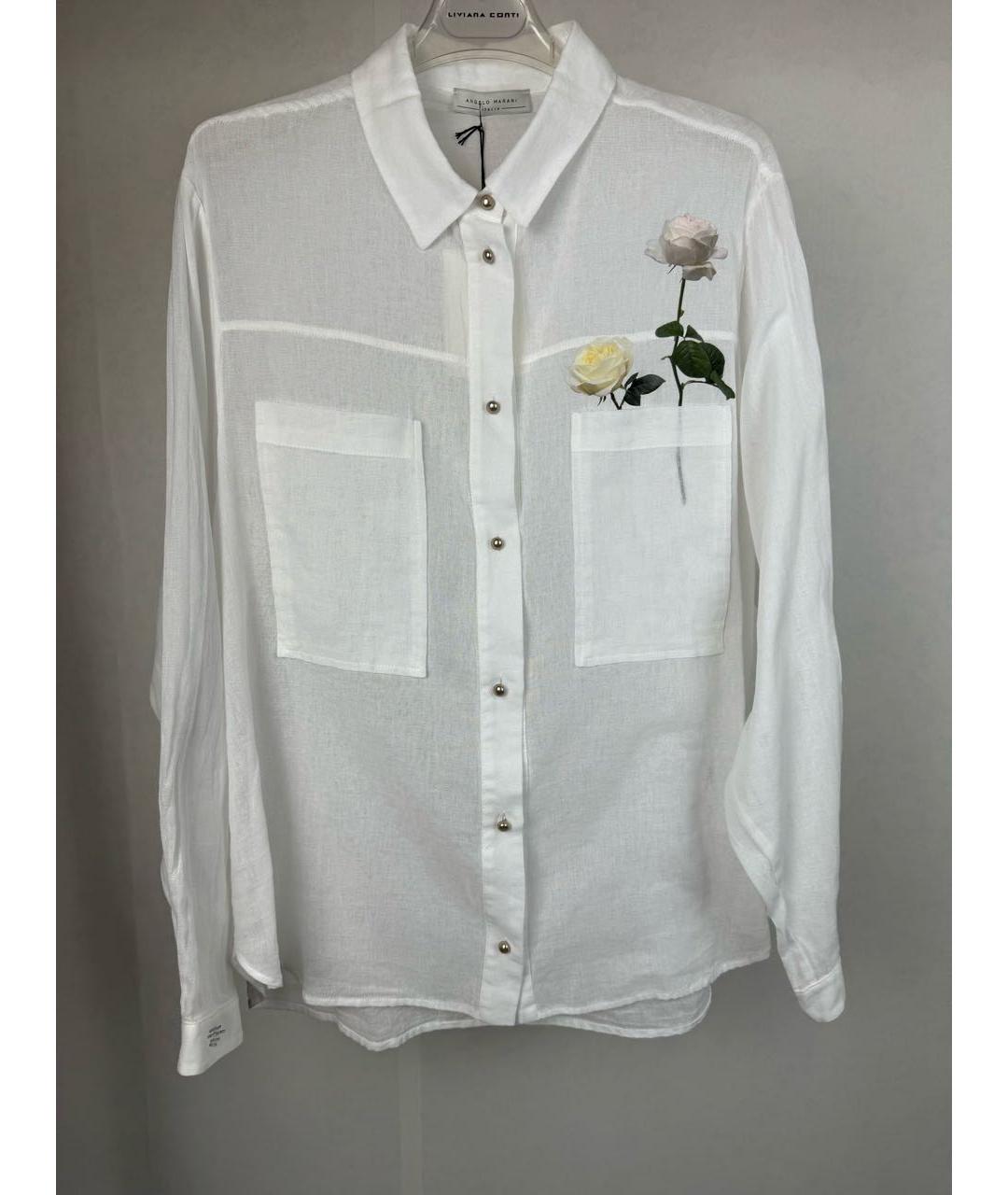 ANGELO MARANI Белая хлопковая рубашка, фото 9