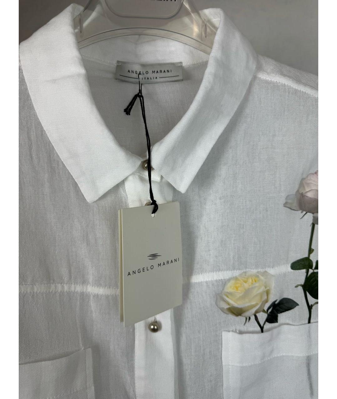 ANGELO MARANI Белая хлопковая рубашка, фото 3