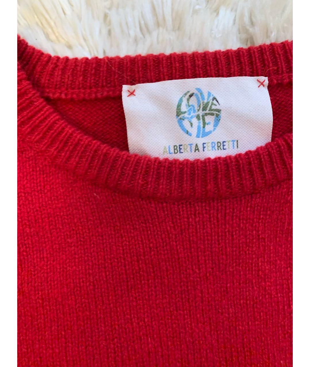 ALBERTA FERRETTI Красный кашемировый джемпер / свитер, фото 2