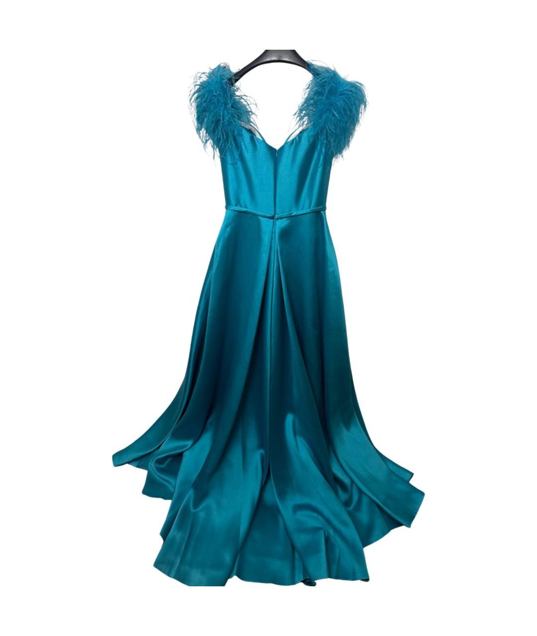 JOVANI Бирюзовое полиэстеровое вечернее платье, фото 2