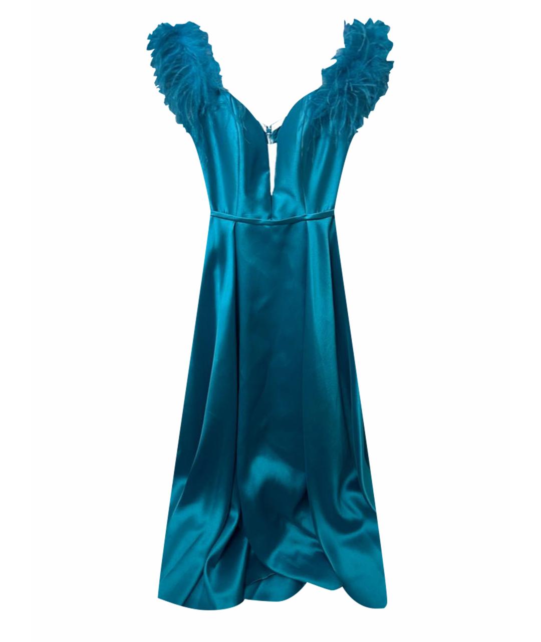 JOVANI Бирюзовое полиэстеровое вечернее платье, фото 1