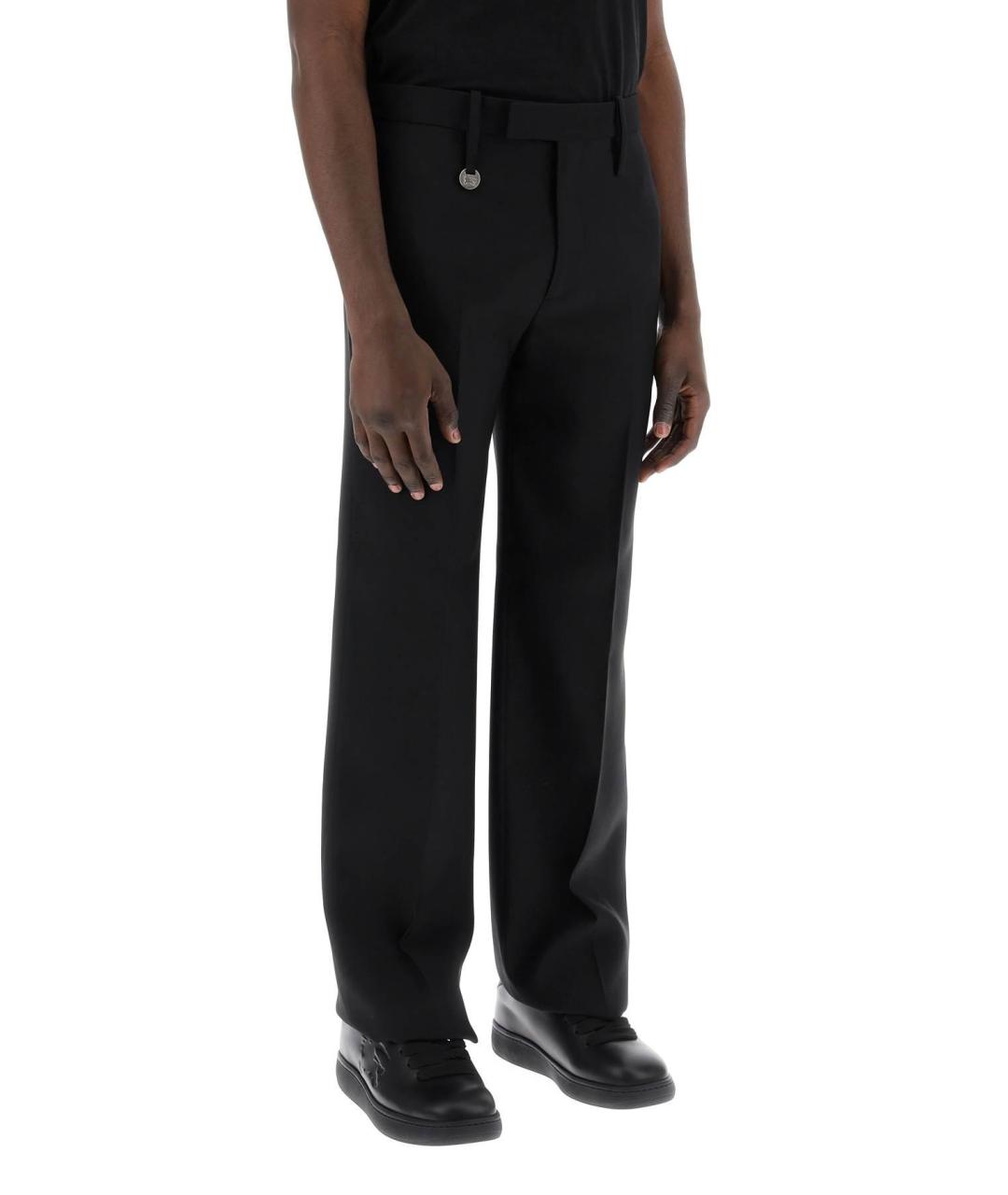 BURBERRY Черные шерстяные повседневные брюки, фото 4