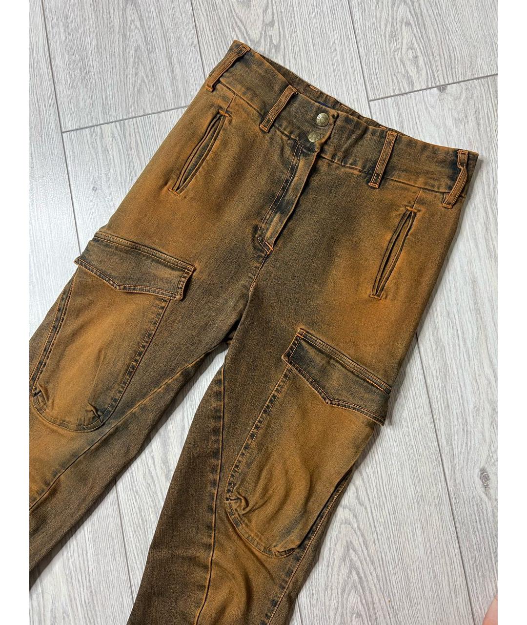 KENZO Коричневые хлопко-эластановые джинсы слим, фото 3