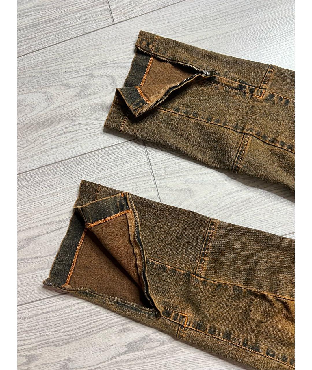KENZO Коричневые хлопко-эластановые джинсы слим, фото 6