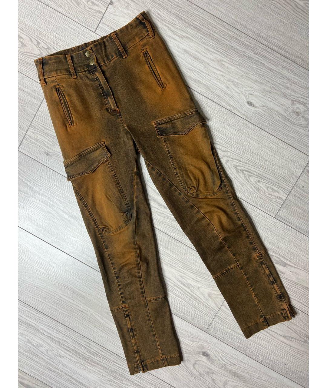 KENZO Коричневые хлопко-эластановые джинсы слим, фото 9