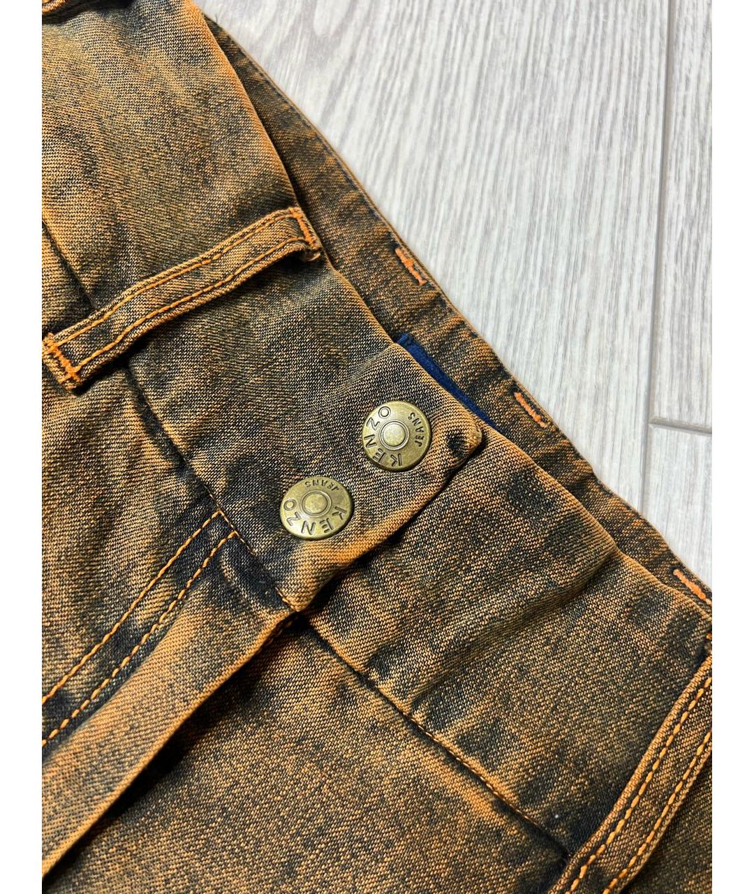 KENZO Коричневые хлопко-эластановые джинсы слим, фото 5