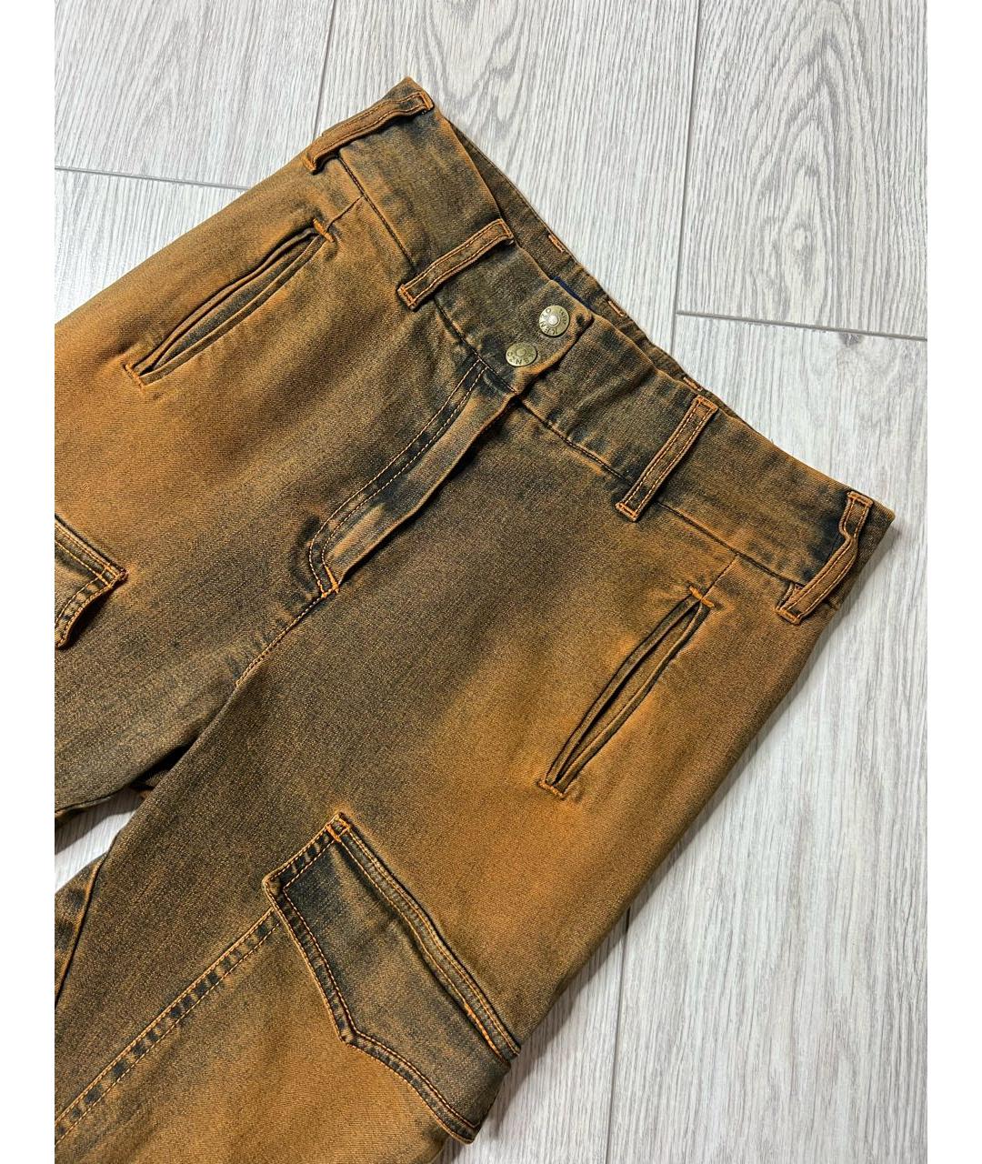 KENZO Коричневые хлопко-эластановые джинсы слим, фото 4