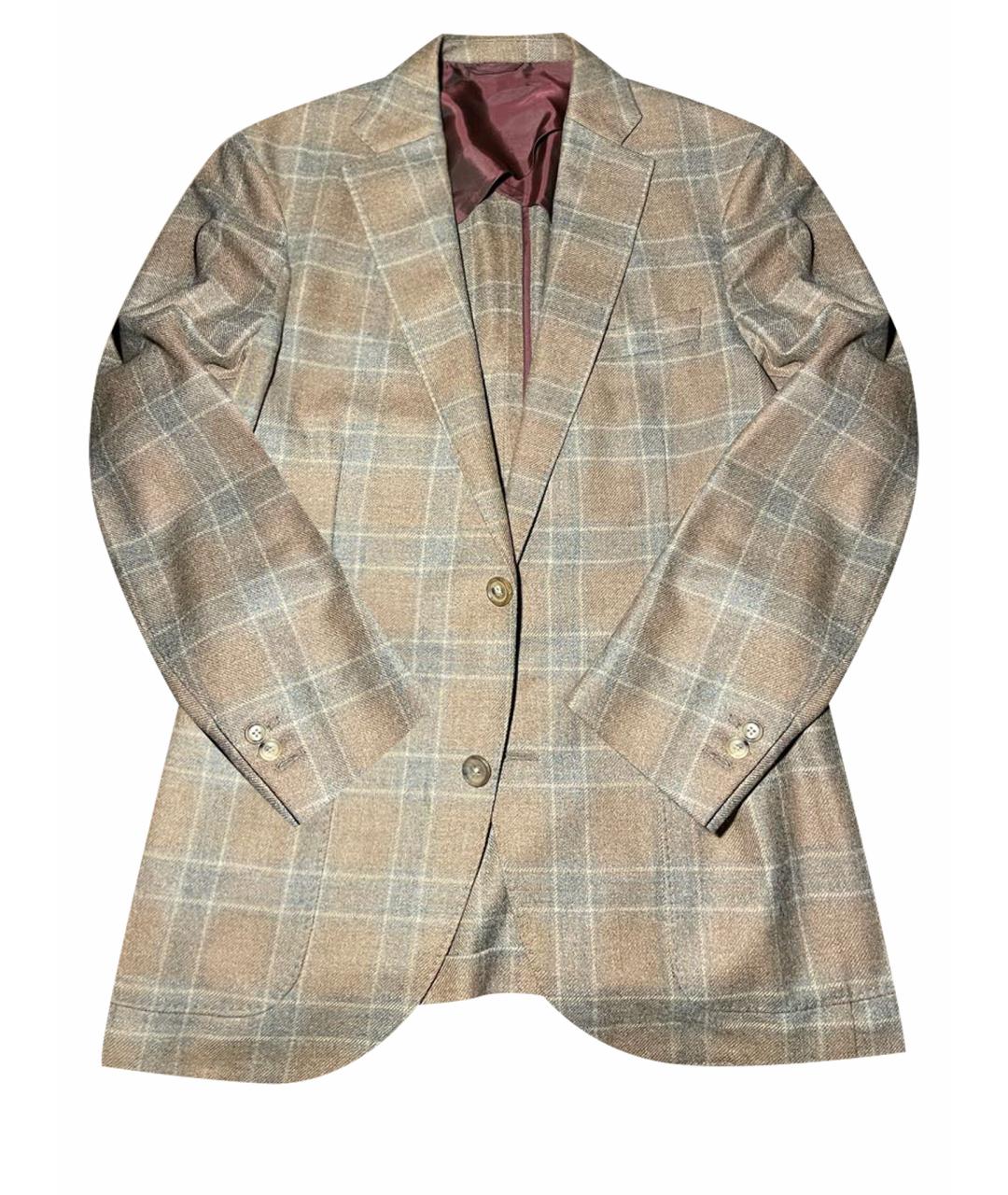 LUCIANO BARBERA Бежевый шерстяной пиджак, фото 1