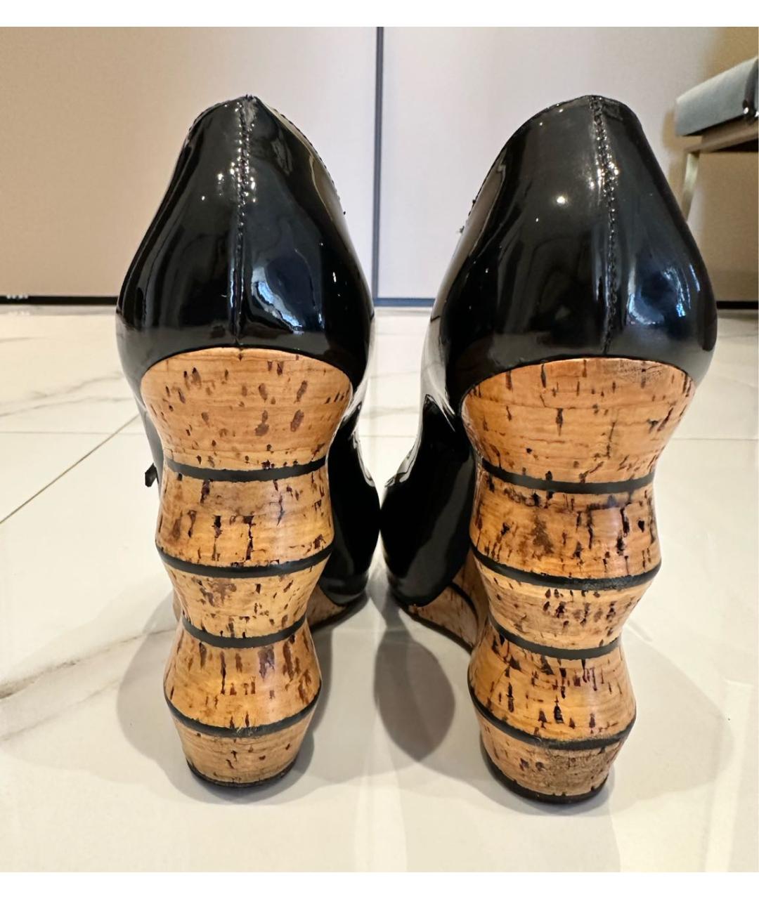 GIORGIO ARMANI Черные туфли из лакированной кожи, фото 4