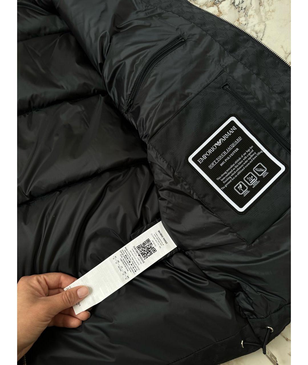 EMPORIO ARMANI Черная полиэстеровая куртка, фото 5