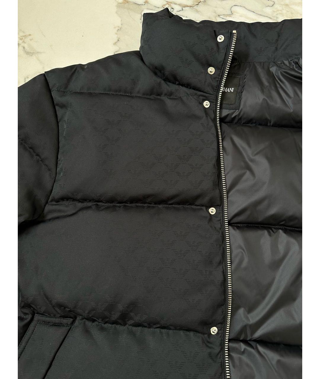 EMPORIO ARMANI Черная полиэстеровая куртка, фото 4
