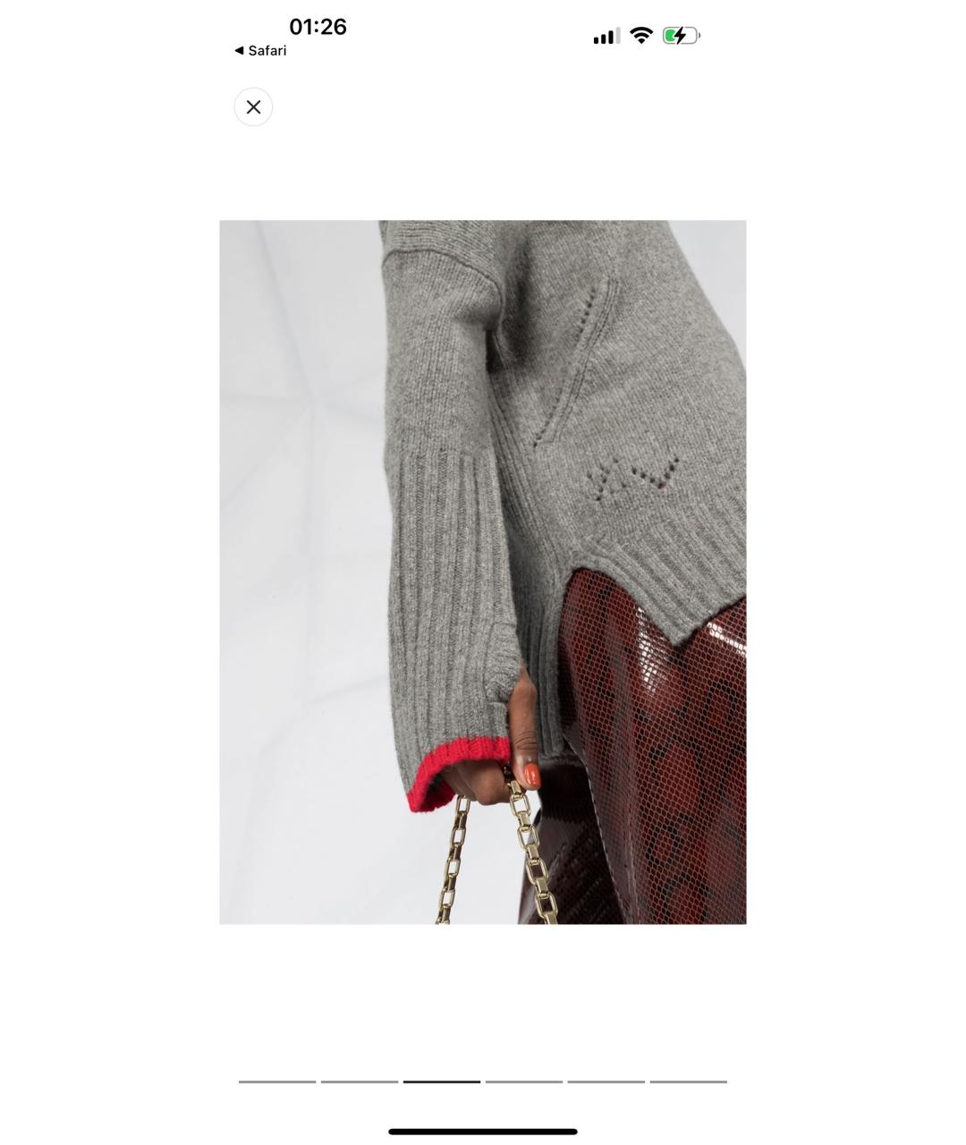 ZADIG & VOLTAIRE Серый шерстяной джемпер / свитер, фото 4